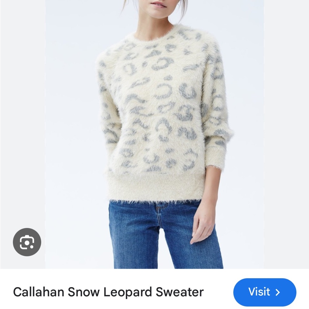 Callahan Snow Leopard Sweater - Cream and Gray